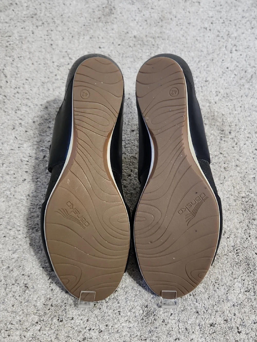 Dansko Vienna Black Leather Strappy Wedge Slide Sandals Size 42